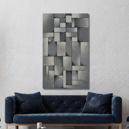 Composizione In Grigio (Rag-Time) Theo van Doesburg tvd8 quadro stampato su tela