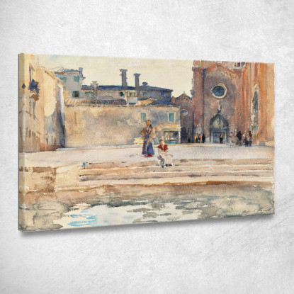 Campo Dei Frari Venice John Singer Sargent jss37 quadro stampato su tela