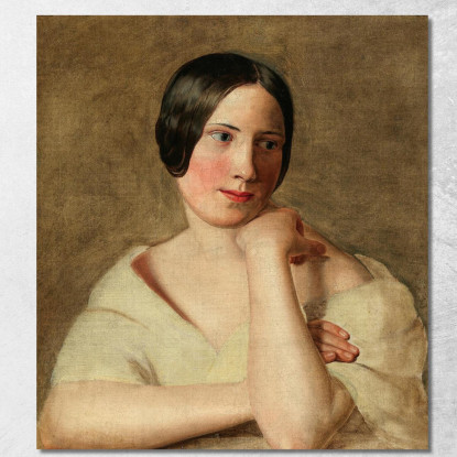 Una Ragazza Con Le Braccia Appoggiate Ferdinand Georg Waldmüller fgw1 quadro stampato su tela