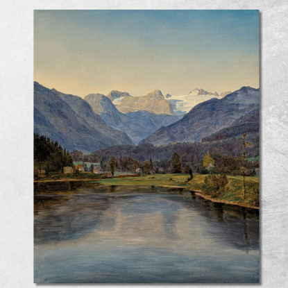 Veduta Del Lago Di Altaussee E Del Dachstein Ferdinand Georg Waldmüller fgw8 quadro stampato su tela