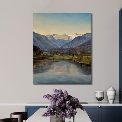 Veduta Del Lago Di Altaussee E Del Dachstein Ferdinand Georg Waldmüller fgw8 quadro stampato su tela