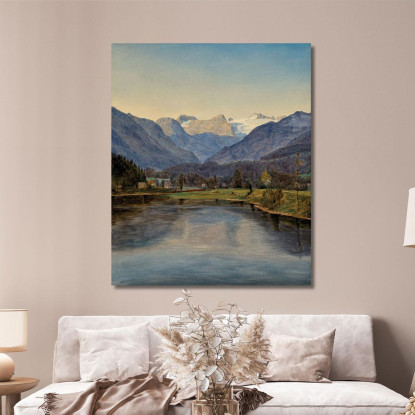Veduta Del Lago Di Altaussee E Del Dachstein Ferdinand Georg Waldmüller fgw8 quadro stampato su tela