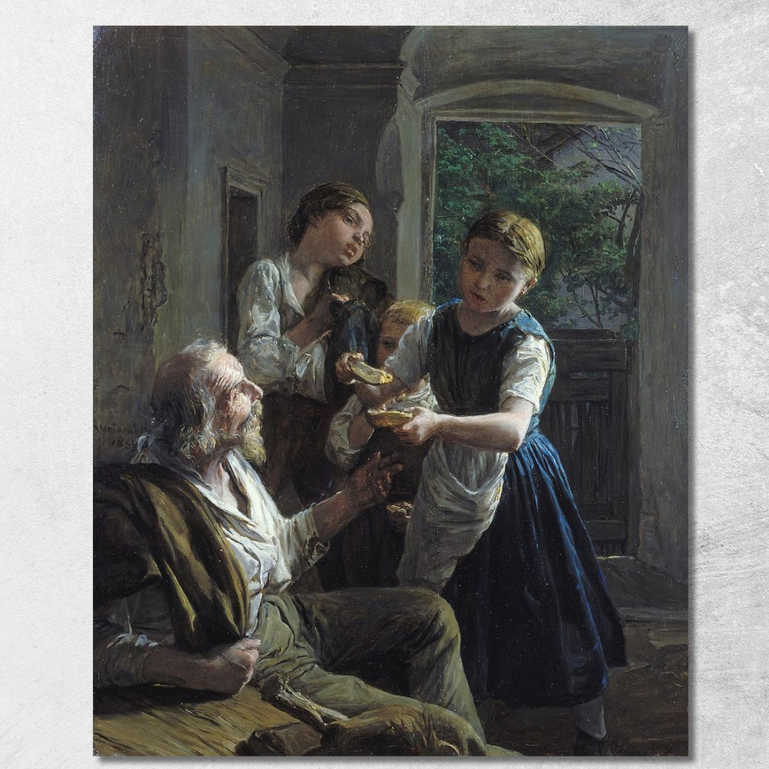 Mendicante Ferdinand Georg Waldmüller fgw12 quadro stampato su tela