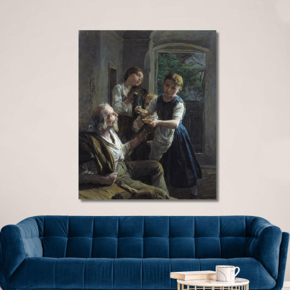 Mendicante Ferdinand Georg Waldmüller fgw12 quadro stampato su tela