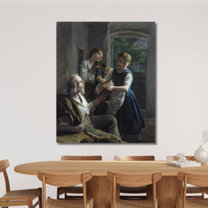 Mendicante Ferdinand Georg Waldmüller fgw12 quadro stampato su tela