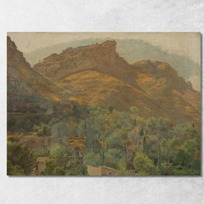 Veduta Della Città Di Mola Presso Taormina Ferdinand Georg Waldmüller fgw16 quadro stampato su tela