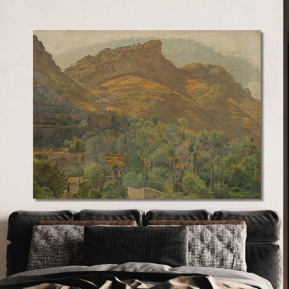 Veduta Della Città Di Mola Presso Taormina Ferdinand Georg Waldmüller fgw16 quadro stampato su tela