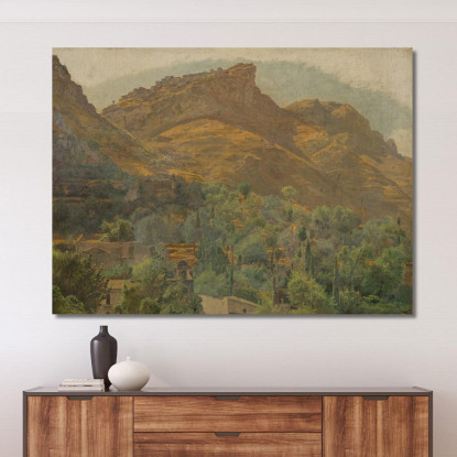 Veduta Della Città Di Mola Presso Taormina Ferdinand Georg Waldmüller fgw16 quadro stampato su tela