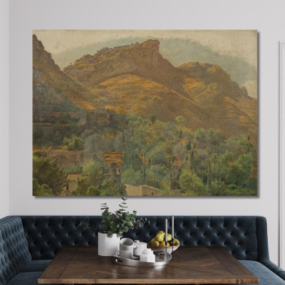 Veduta Della Città Di Mola Presso Taormina Ferdinand Georg Waldmüller fgw16 quadro stampato su tela