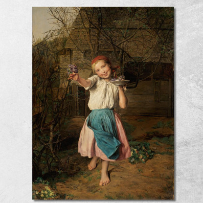 La Ragazza Delle Violette Ferdinand Georg Waldmüller fgw27 quadro stampato su tela