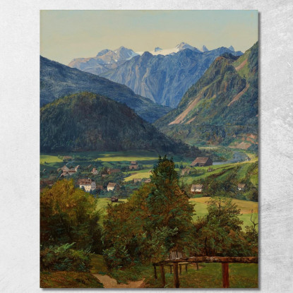 Il Dachstein Dal Sophien-Doppelblick Presso Ischl Ferdinand Georg Waldmüller fgw30 quadro stampato su tela