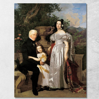 Il Consigliere Principesco Esterházy Mathias Kerzmann Con La Sua Seconda Moglie Maria Helena Nata Mikolischutz E La Figlia Mari