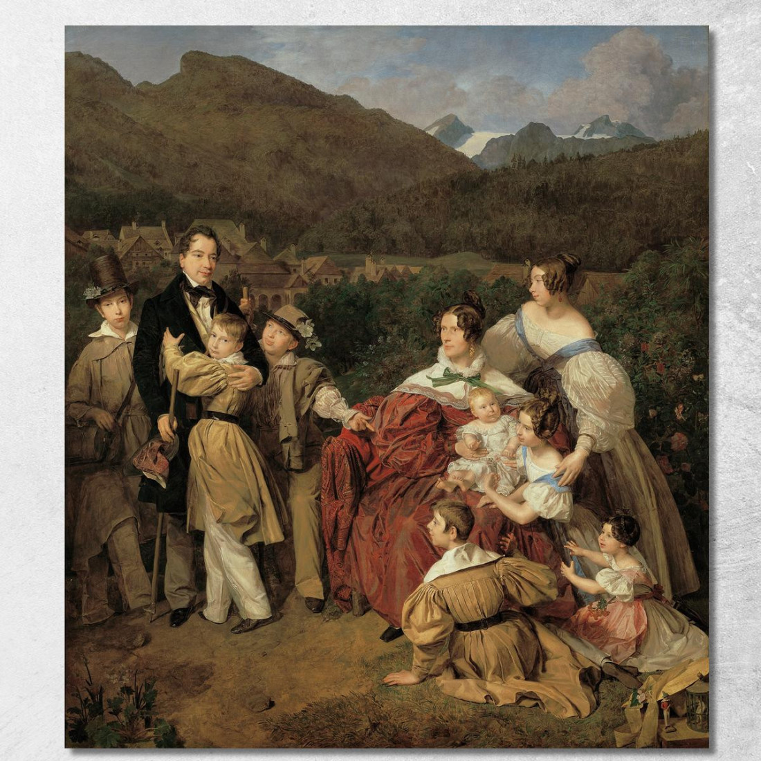 Il Notaio Dr. Josef August Eltz Con La Moglie Caroline Nata Schaumburg E Gli Otto Figli A Ischl Ferdinand Georg Waldmüller fgw3