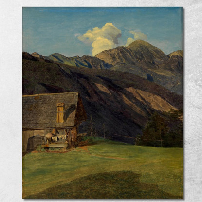 La Baita Alpina Sull'Hoisenrad Presso Ischl Ferdinand Georg Waldmüller fgw36 quadro stampato su tela