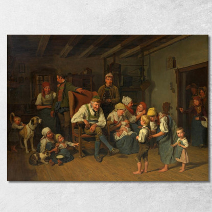 Gli Auguri Per Il Compleanno Del Nonno Ferdinand Georg Waldmüller fgw37 quadro stampato su tela