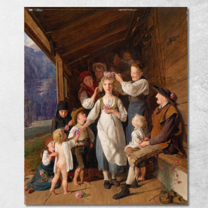 La Damigella D'Onore Ferdinand Georg Waldmüller fgw39 quadro stampato su tela