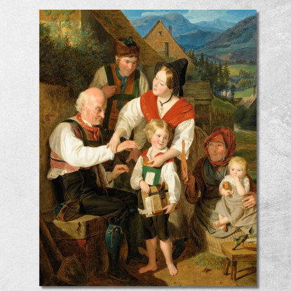 Diligenza Ricompensata Ferdinand Georg Waldmüller fgw49 quadro stampato su tela