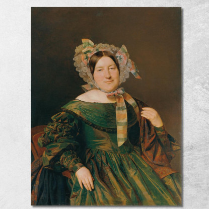 Donna In Abito Verde Cangiante Salmone Ferdinand Georg Waldmüller fgw56 quadro stampato su tela