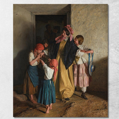 L'Addio Della Madrina Dopo La Cresima Ferdinand Georg Waldmüller fgw60 quadro stampato su tela
