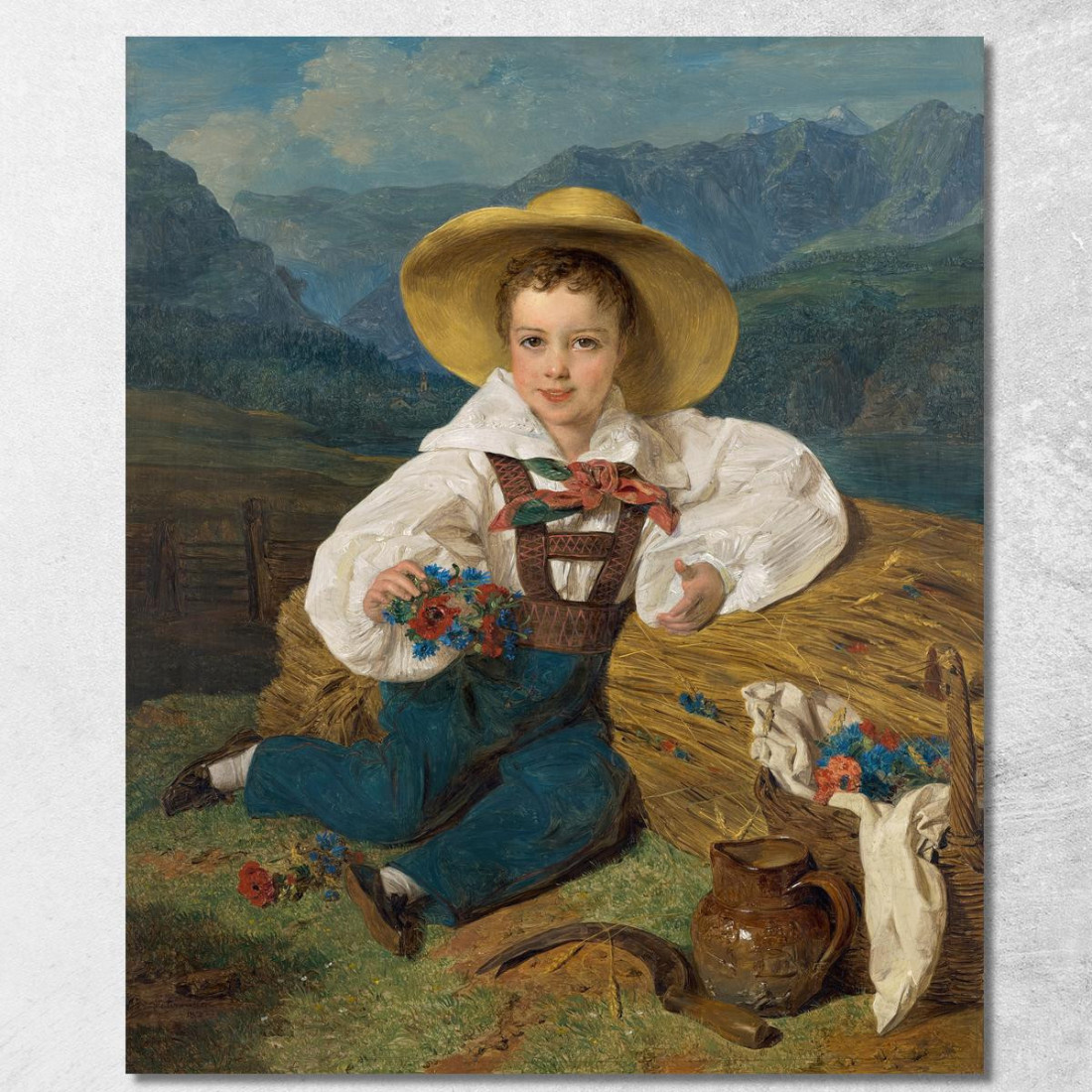 Il Conte Demetrius Apraxin Da Bambino Davanti A Un Paesaggio Montano Ferdinand Georg Waldmüller fgw61 quadro stampato su tela