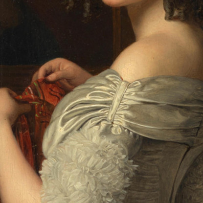 Giovane Dama Alla Toeletta Ferdinand Georg Waldmüller fgw72 quadro stampato su tela