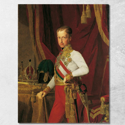 Imperatore Ferdinando I D'Austria Ferdinand Georg Waldmüller fgw74 quadro stampato su tela