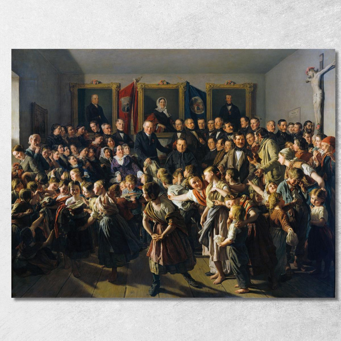 Bambini Di Genitori Poveri Ricevono Abiti Invernali Dalla Comunità Di Spittelberg Nel Giorno Di San Michele Ferdinand Georg Wal