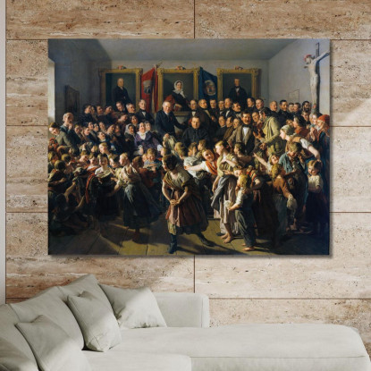 Bambini Di Genitori Poveri Ricevono Abiti Invernali Dalla Comunità Di Spittelberg Nel Giorno Di San Michele Ferdinand Georg Wal