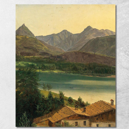 Lago Wolfgangsee Con Il Massiccio Del Dachstein Ferdinand Georg Waldmüller fgw78 quadro stampato su tela