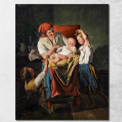 Fortuna Materna Ferdinand Georg Waldmüller fgw81 quadro stampato su tela