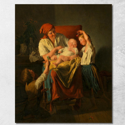 Felicità Materna Ferdinand Georg Waldmüller fgw82 quadro stampato su tela