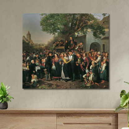 Matrimonio Contadino Della Bassa Austria Ferdinand Georg Waldmüller fgw84 quadro stampato su tela