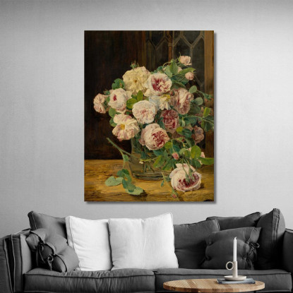 Mazzo Di Rose Alla Finestra Ferdinand Georg Waldmüller fgw96 quadro stampato su tela
