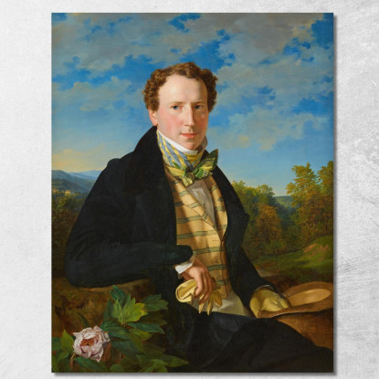 Autoritratto In Giovane Età Ferdinand Georg Waldmüller fgw99 quadro stampato su tela