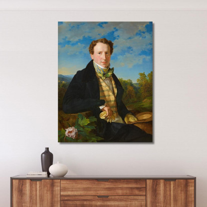 Autoritratto In Giovane Età Ferdinand Georg Waldmüller fgw99 quadro stampato su tela