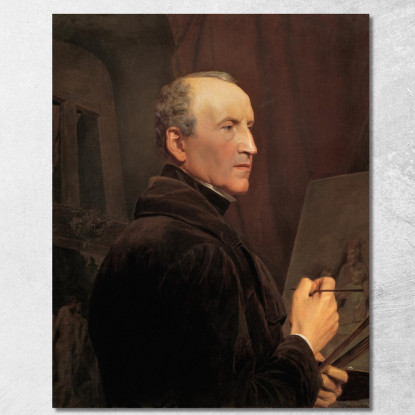 Autoritratto Davanti Al Cavalletto Ferdinand Georg Waldmüller fgw100 quadro stampato su tela