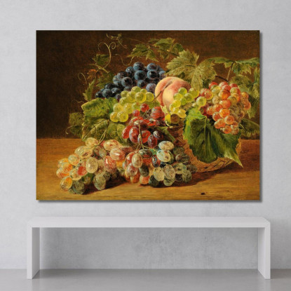 Natura Morta Con Pesche E Uva Ferdinand Georg Waldmüller fgw104 quadro stampato su tela