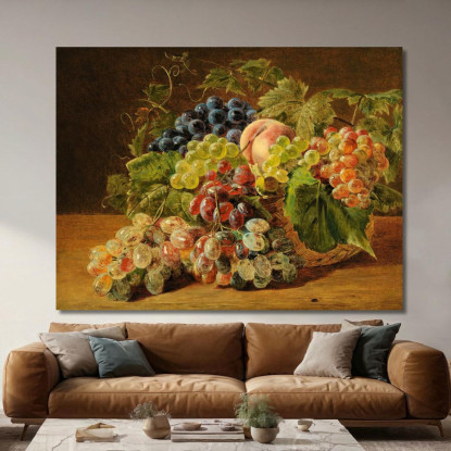 Natura Morta Con Pesche E Uva Ferdinand Georg Waldmüller fgw104 quadro stampato su tela