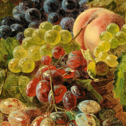 Natura Morta Con Pesche E Uva Ferdinand Georg Waldmüller fgw104 quadro stampato su tela