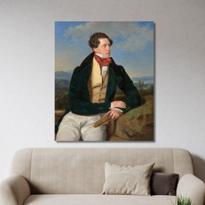 L'Attore Maximilian Korn In Un Paesaggio Ferdinand Georg Waldmüller fgw107 quadro stampato su tela