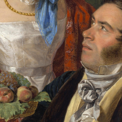 Il Cartografo Professor Josef Jüttner E Sua Moglie Ferdinand Georg Waldmüller fgw109 quadro stampato su tela