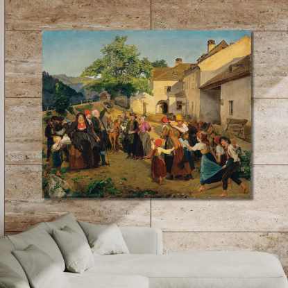 L'Addio Della Sposa Dalla Casa Dei Genitori Ferdinand Georg Waldmüller fgw112 quadro stampato su tela