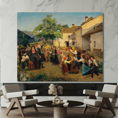 L'Addio Della Sposa Dalla Casa Dei Genitori Ferdinand Georg Waldmüller fgw112 quadro stampato su tela