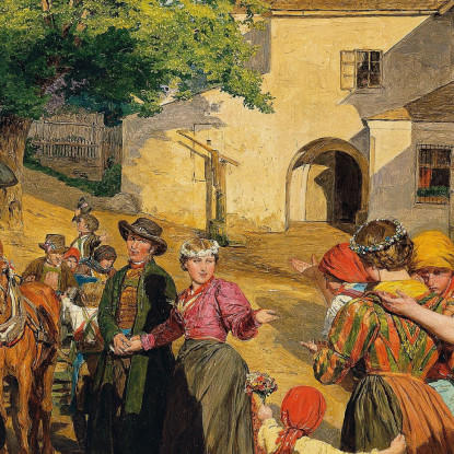 L'Addio Della Sposa Dalla Casa Dei Genitori Ferdinand Georg Waldmüller fgw112 quadro stampato su tela