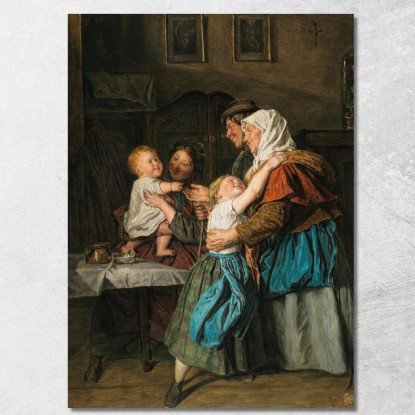 La Visita Dei Nonni Ferdinand Georg Waldmüller fgw114 quadro stampato su tela