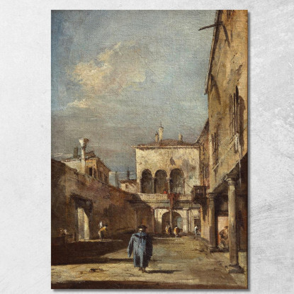 Fantasia Architettonica Con Un Cortile Francesco Guardi fgr7 quadro stampato su tela
