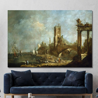 Capriccio Di Un Porto Francesco Guardi fgr8 quadro stampato su tela