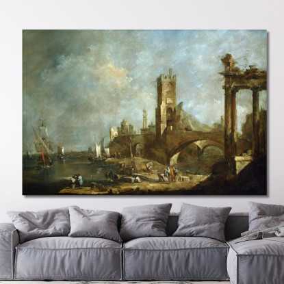 Capriccio Di Un Porto Francesco Guardi fgr8 quadro stampato su tela