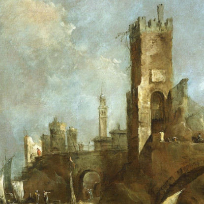 Capriccio Di Un Porto Francesco Guardi fgr8 quadro stampato su tela