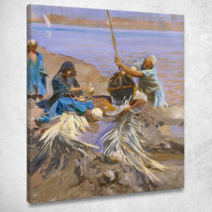 Gli Egiziani Sollevano L'Acqua Dal Nilo John Singer Sargent jss59 quadro stampato su tela